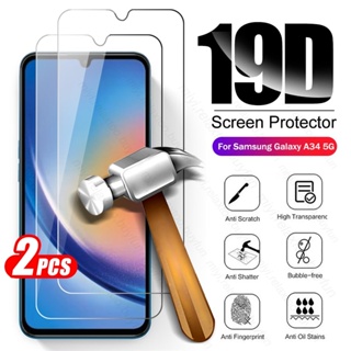 2PCS Full Tempered Glass For Samsung Galaxy A34 A 34 5G 2023 A346B 6.6" 9H Screen Protector Explosion-Proof HD Film Guard Cover