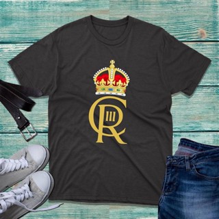 [S-5XL]เสื้อยืด พิมพ์ลายมงกุฎ King Charles III Royal Cypher C III R Britain Union Jack Crown UK แฟชั่นฤดูร้อน สําหรับผู้