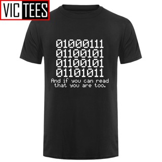 [S-5XL]เสื้อยืด ผ้าฝ้าย พิมพ์ลายสโลแกน Binary Code Geek Nerd Tech 0100 123T สําหรับผู้ชาย