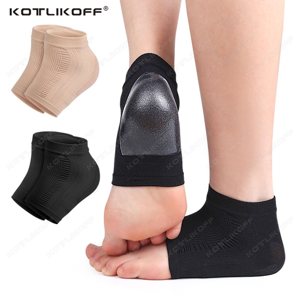 Plantar Fasciitis ซิลิโคนส้นถุงเท้าเจลถุงเท้าให้ความชุ่มชื้น Anti Cracking Heel Spurs Cracked Feet Pain Relief Feet Care Pads
