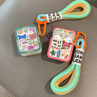 เคสหูฟังบลูทูธไร้สาย ลายการ์ตูนกราฟฟิตี้ พร้อมสายคล้อง สําหรับ airpods pro2 1 2 3 3 1 2 Pro