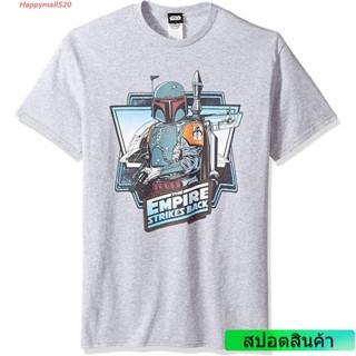 เสื้อยืดแขนสั้นHappymall520 Star Wars Mens The Boba Fett Short Sleeve T-Shirt ดพิมพ์ลาย ดผ้าเด้ง คอกลม cotton แฟชั่น เส