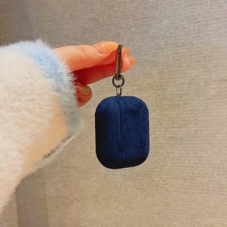 ผ้า Flannelette เคสหูฟังสําหรับ AirPods Pro 3 (2025) AirPods 4 3 2 1 หรูหรา Furry ฝาครอบป้องกันพร้อมหัวเข็มขัดโลหะ