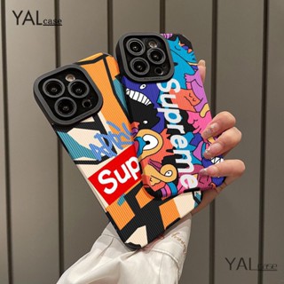 เคสป้องกันโทรศัพท์มือถือหนัง ลายการ์ตูนกราฟฟิตี้ สําหรับ Apple iPhone 11promax 12ProMax XSMAX 7plus 8plus 13promax