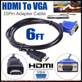 Zevaret สายเคเบิลอะแดปเตอร์ HDMI เป็น VGA 1080P ตัวผู้ เป็น VGA HD-15 ตัวผู้