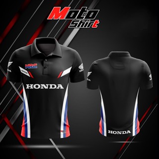 เสื้อยืดแขนสั้นลําลอง พิมพ์ลาย MOTOSHIRT HONDA สีดํา 2023