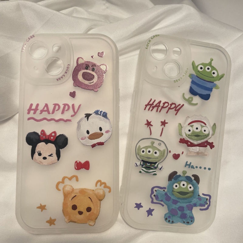 Pooh Bear Three-Eyed Alien Phone Case For Iphone14/13 Apple 12promax Phone Case 11 Transparent XS/XR All-Inclusive