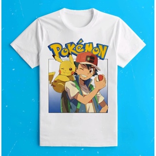 เสื้อยืดแขนสั้นเสื้อยืดคอกลม Pokemon Kid T-Shirt♦️เสื้อยืดS-5XL