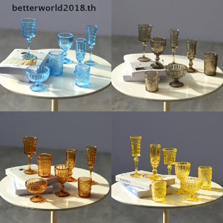 [betterworld2018] โมเดลแก้วไวน์ แชมเปญ แก้วน้ําแกะสลักจิ๋ว 1:6 สําหรับตกแต่งบ้านตุ๊กตา 7 ชิ้น ต่อชุด [TH]