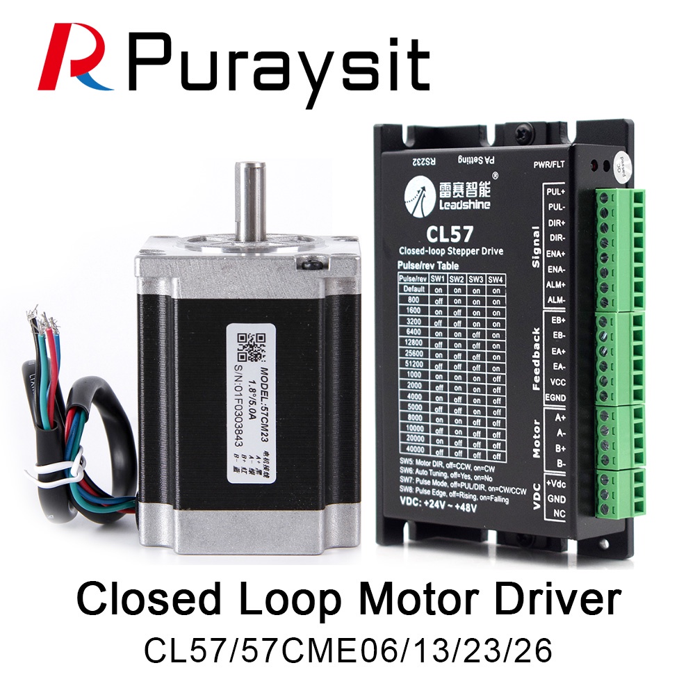 Puraysit Leadshine 2 เฟส 57 Series NEMA23 ขั้นตอนมอเตอร์ชุด 57CM06 57CM13 57CM23 57CM26 + ไดร์เวอร์ 