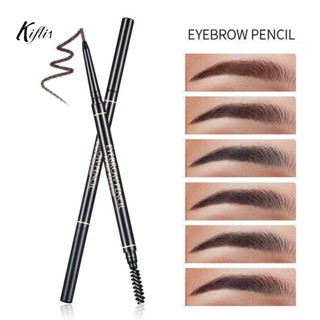 【kifli1】ดินสอเขียนคิ้ว แบบสองหัว 1.5 มม. กันน้ํา กันเหงื่อ ไ…