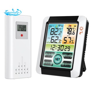 Indoor Outdoor Thermometer Wireless Digital Hygrometer Temperature Gauge with Time, Temperature Humidity Sensor