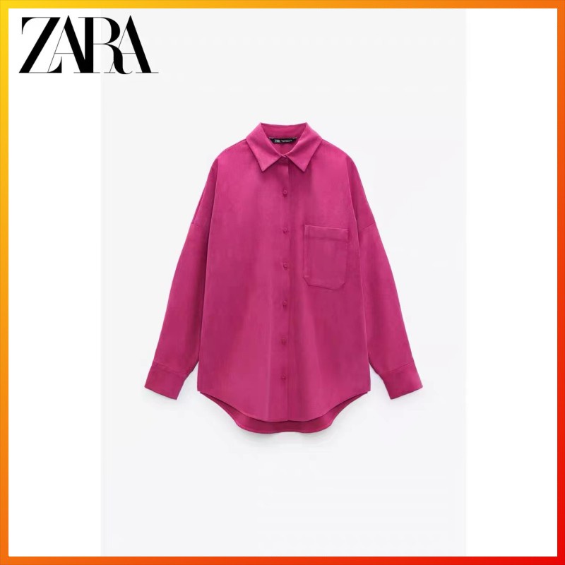 Zara ใหม่ เสื้อเชิ้ต ผ้าลูกฟูก ห้าสี มีกระเป๋าเสื้อ ฤดูหนาว สําหรับผู้หญิง
