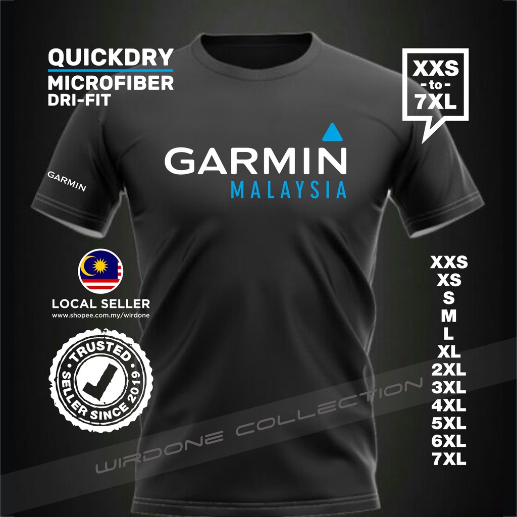 TSHIRT GARMIN MALAYSIA EDITION GPS SPORT SMART WATCH RUNNING JOGGING HIKING FITNESS COACH HEALTH GYM MICROFIBER QUI_03