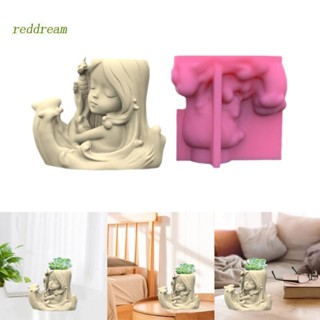 REDD Cute Maid Silicone Flower Pot Mold Concrete Candlestick Silicone  Holder Mold Succulent Planter Cement Clay Mold