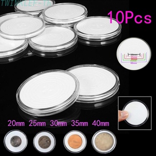 Clear Round Plastic Coin Capsule Collection Container Storage Box Holder Case