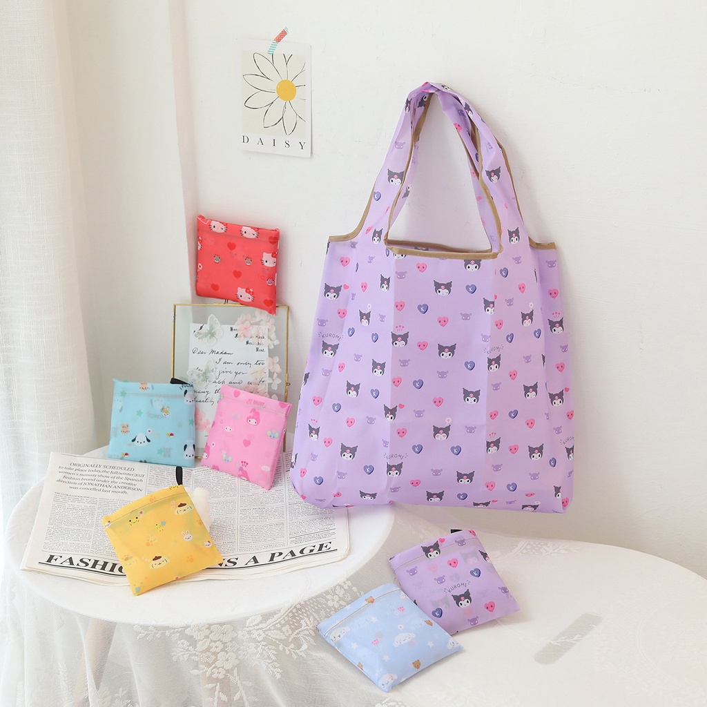 กระเป๋าสะพายไหล่ กระเป๋าช้อปปิ้ง ผ้าโพลีเอสเตอร์ ขนาดเล็ก 210D เป็นมิตรกับสิ่งแวดล้อม สามารถพับได้ เป็นมิตรกับสิ่งแวดล้อม