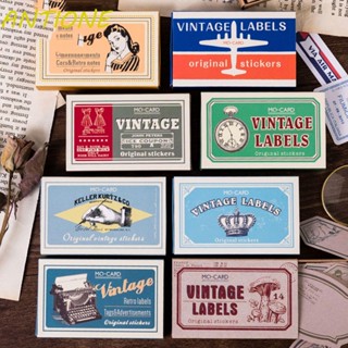 ANTIONE 60pcs/pack Boxed Stickers Retro Journal Deco Matchbox Stickers Handbook Decoration Antique Bill Tickets Collection Airmail Tickets Mobile Stickers DIY Diary Sticker DIY Scrapbooking