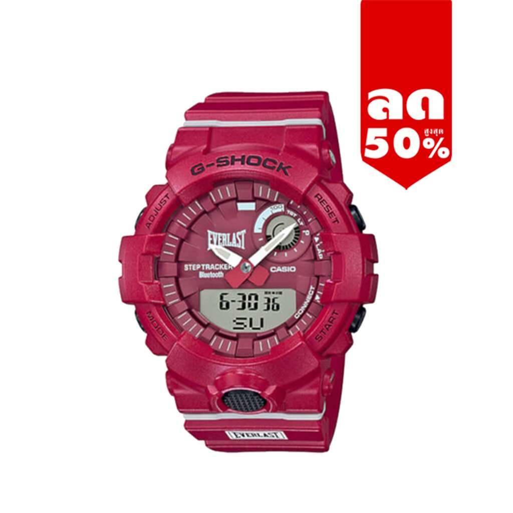 CASIO G-SHOCK พร้อมส่ง นาฬิกาข้อมือ นาฬิกากันน้ำ นาฬิกาของแท้ ประกันศูนย์ CMG 1 ปี ผ่อน0% รุ่น GBA-800EL-4A นาฬิกาสีแดง