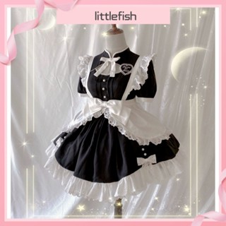 [littlefish] ชุดแม่บ้านญี่ปุ่น แขนสั้น op กระโปรง lo Gemini Sisters lolita lolita มีไซส์ใหญ่