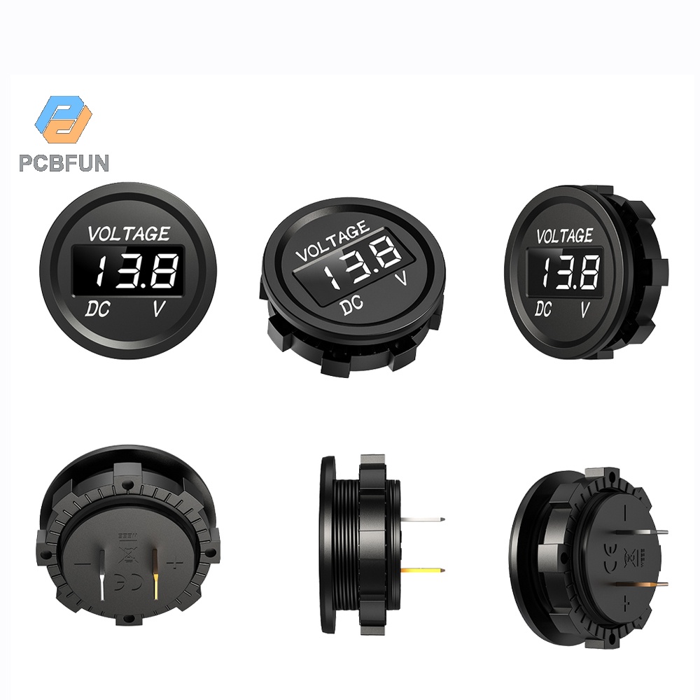 Pcbfun เครื่องทดสอบโวลต์มิเตอร์ดิจิทัล DC5-48V ขนาดเล็ก