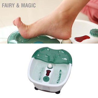  Fairy &amp; Magic เครื่องทำความร้อนเท้าอาบน้ำนวดฟอง 2 ลูกกลิ้งบรรเทาความเครียดแม่เหล็กสัมผัสควบคุมอ่างสปาเท้า