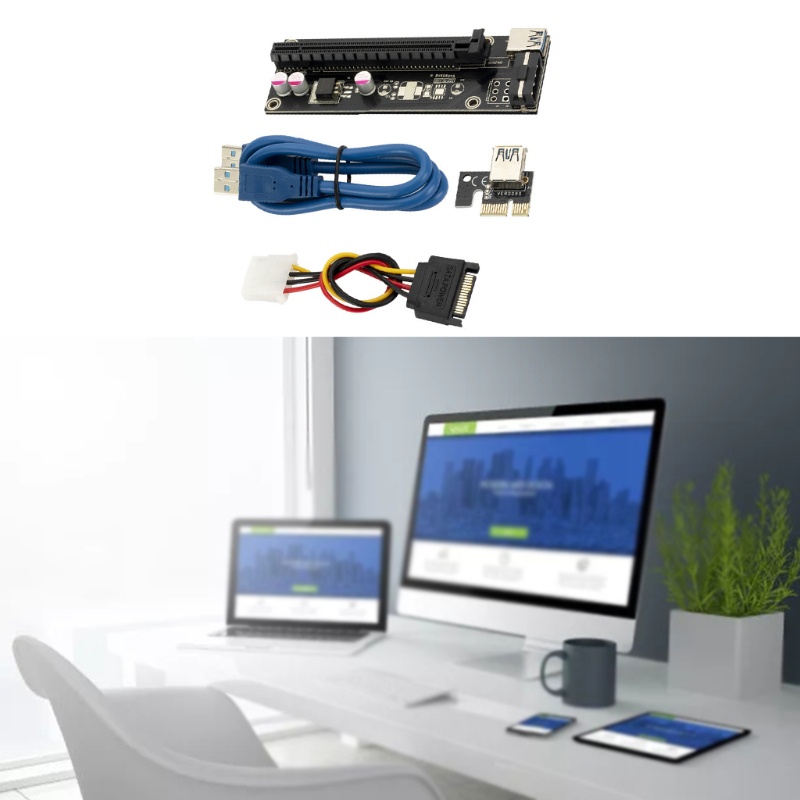 3C PCI-E Riser การ์ด 6p PCIE PCI-E สําหรับอะแดปเตอร์ด่วน 1X 16X USB3 0 Extender