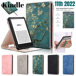 เคสแท็บเล็ตหนัง แบบตั้งได้ พร้อมสายคล้องมือ สําหรับ Amazon Kindle 11th Generation 2022 C2V2L3