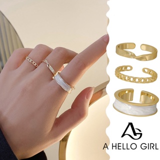 ราคาA HELLO GIRL ชุดเครื่องประดับ แหวนสวมนิ้วมือ สามารถปรับได้ แบบเรียบง่าย แฟชั่นสไตล์เกาหลี สําหรับผู้หญิง จํานวน 3 ชิ้น ต่อชุด