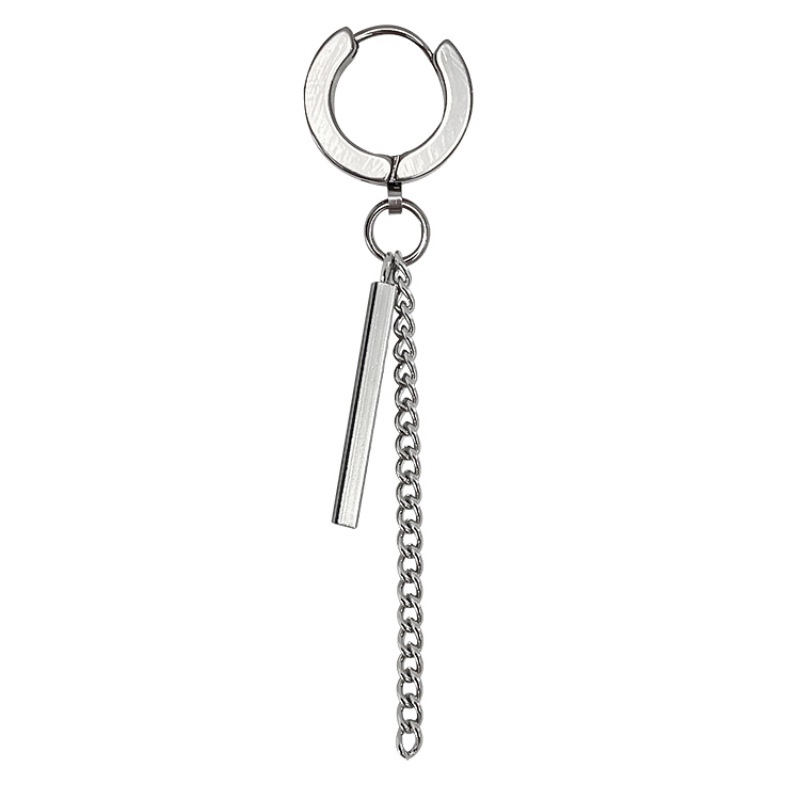 1 ชิ้น เหล็กไทเทเนียม ต่างหูสตั๊ด พู่โซ่ยาว ต่างหู เครื่องประดับ อุปกรณ์เสริม - รูปที่ 6