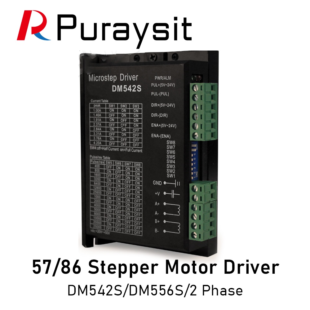 DM542S Stepper Motor Driver 2 เฟส Digital Stepper Motor Controller 18-50 VDC สําหรับ Nema17 Nema23 N