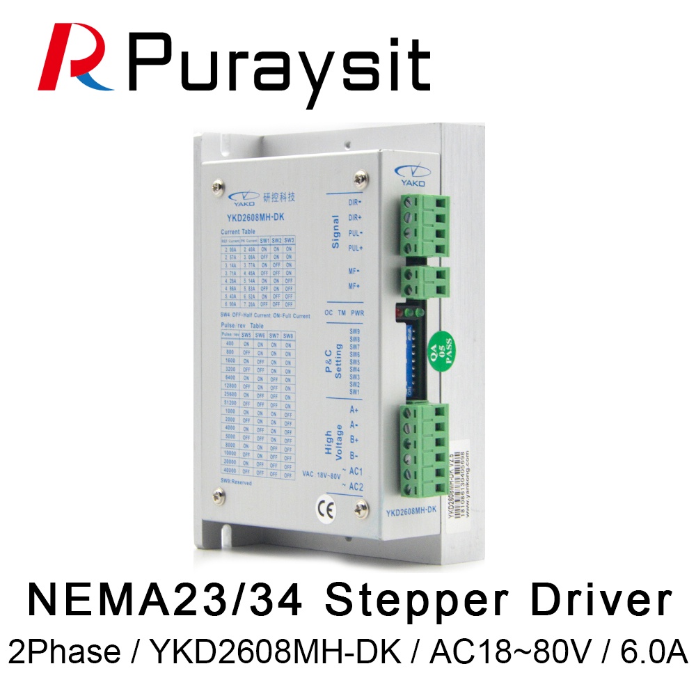 SZ Puraysit YAKOD2608MH-DK 2Phase Stepper Motor Driver AC18 ~ 80V 6.0A สําหรับเราเตอร์ CNC