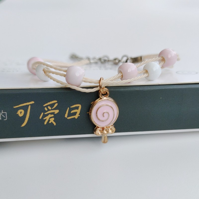 เครื่องประดับ สร้อยข้อมือเซรามิค ลายดาว ดวงจันทร์ ขนาดเล็ก น่ารัก ให้เป็นของขวัญ สําหรับนักเรียนหญิง