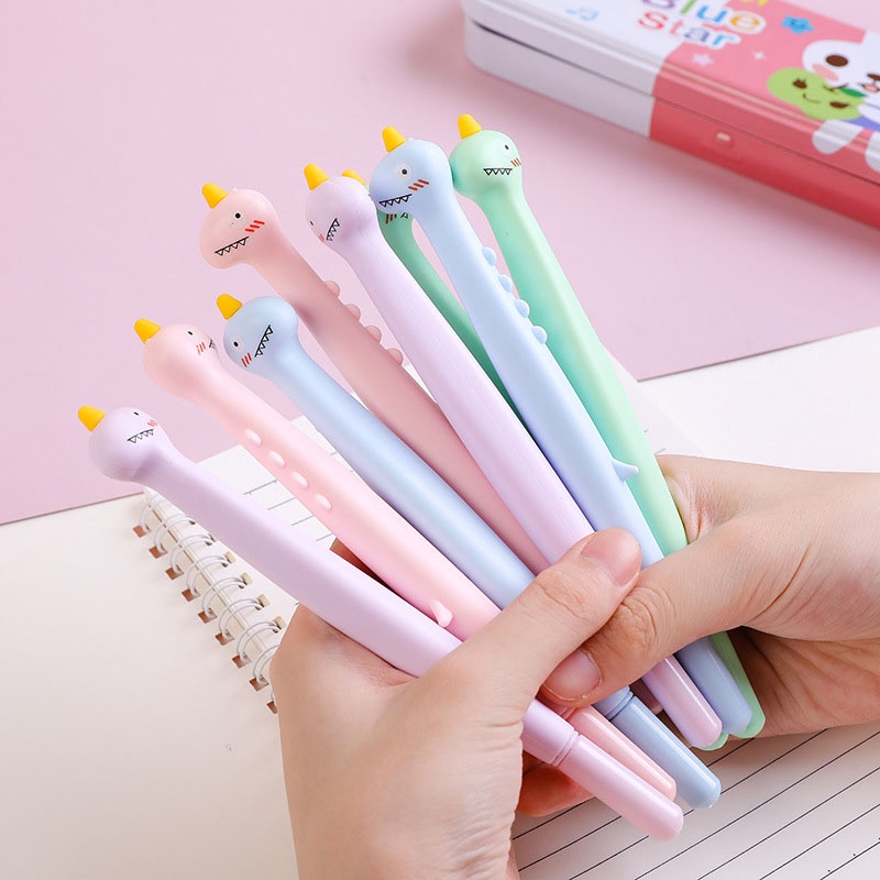 ปากกาเจลฉลามยูนิคอร์น ขนาด 0.5 มม. สีดํา สําหรับนักเรียน สํานักงาน