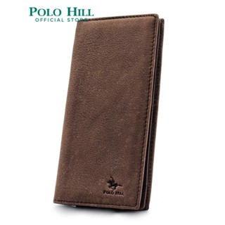 POLO HILL Mens Leather BiFold Wallet M-PHW-6066 (ดํา/น้ําตาล…