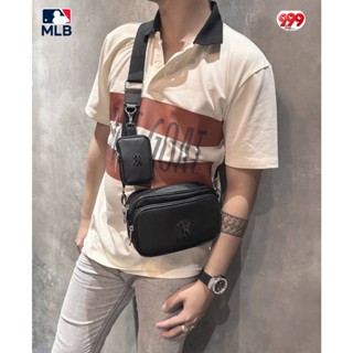 พร้อมส่ง 🚀 ลดสูงสุด 50% กระเป๋าสะพายข้างชายMLB  mens backpack black/ดำ  มี 2 แบบ กระเป๋าสะพายข้าง รหัสBP80360