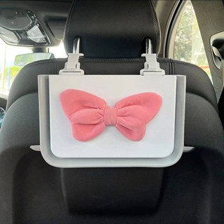 Car Chair Back Storage Box Folding Garbage Bag Garbage Box Car Interior Design Bow Female Hanging Sundries Storage Box Qnhy