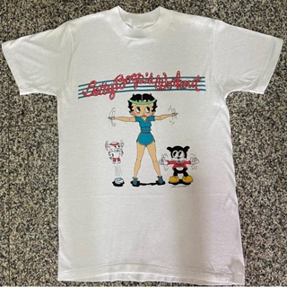 เสื้อยืดแขนสั้น ผ้าฝ้าย พิมพ์ลายการ์ตูน Betty boop Miss Betty สไตล์สร้างสรรค์ สําหรับผู้ชาย และผู้หญิง