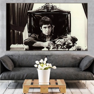 Al Pacino Scarface โปสเตอร์ภาพยนต์ บนผ้าใบ สําหรับตกแต่งผนังบ้าน ห้องนั่งเล่น 0303