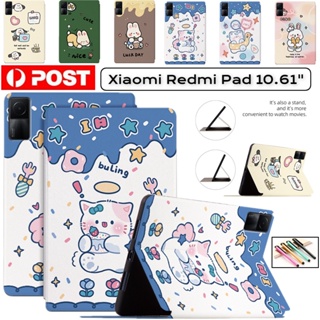 Folio เคสหนัง ฝาพับ ลายการ์ตูน กันกระแทก พร้อมช่องใส่บัตร สําหรับ Xiaomi Redmi Pad 10.61 นิ้ว 2022