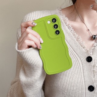 เคสโทรศัพท์มือถือ ซิลิโคนนิ่ม สีพื้น สีเขียว แฟชั่นหรูหรา สําหรับ Samsung S20 Plus S20 S22 S21 S23 Ultra S21 FE S23 Plus