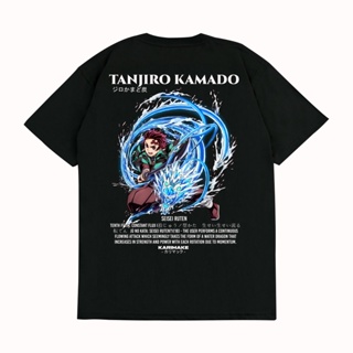 เสื้อยืด พิมพ์ลายอนิเมะ DEMON SLAYER KIMETSU NO YAIBA TANJIRO TECHNIQUE