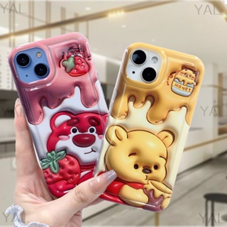 Hot Selling Product-Mobile Phone Protective Shell 11promax Honey Pot Pooh Bear iPhone X Phone Case 11 Advanced Xsmax 14promax Soft 13 Personality X Strawberry Bear 12 Transparent 7/8Plus