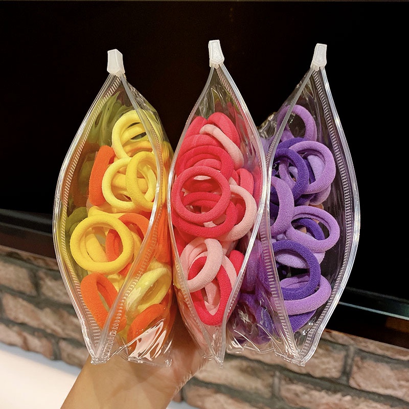 50 ชิ้น เดซี่ ขนาดเล็ก กระเป๋า ไล่ระดับ ผ้าขนหนู Scrunchie ยางรัดผมหางม้า เชือกรัดผม สาว ที่มีสีสัน