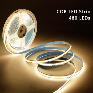 Cob สายไฟ LED 12V 24V 10M 5M 480 ดวง ต่อม. ความหนาแน่นสูง ยืดหยุ่น 3000K 4000K 6000K 8 มม. สําหรับตกแต่งห้องครัว