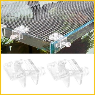 Zone 2pieces Aquarium Diy Net Clamp Clear Mesh Netting Fish Tank Anti-jumping Net Clamp Anti-escape Replacement Net Clip