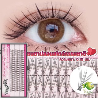 YOYO ขนตาปลอมแบบธรรมชาติ /8/10/11/12/14 มม. ต่อขนตาแต่ละช่อ False Eyelashes