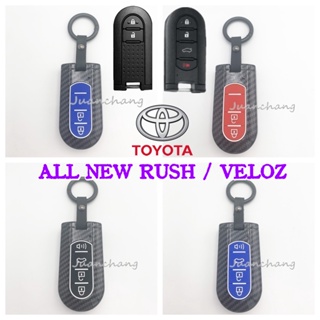 เคสกุญแจรีโมทรถยนต์ คาร์บอนไฟเบอร์ ABS สําหรับ Toyota RUSH wigo ALL NEW RUSH 2018 VELOZ 2019 Tanto