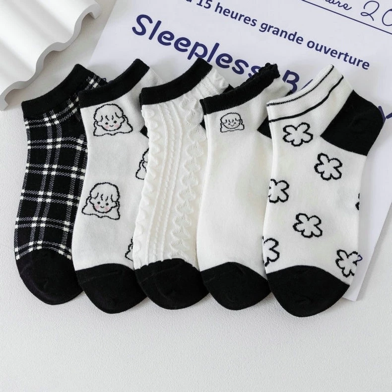 home818 ถุงเท้าเกาหลี ข้อสั้น ถุงเท้าแฟชั่น ลายBaby (1 เซตมี 5 ลาย) NO.A77