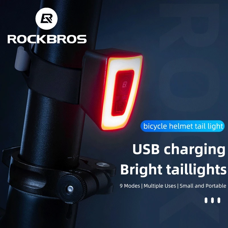 【TH Delivery】ROCKBROS ไฟท้ายจักรยาน และหมวกกันน็อค แบบชาร์จ USB กันน้ํา เพื่อความปลอดภัย